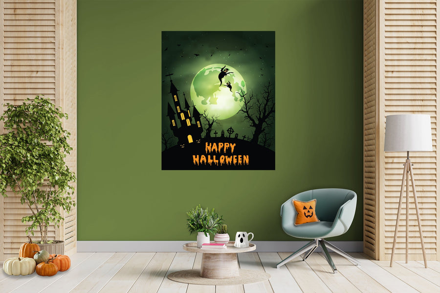 Halloween:  Two Ghosts Mural        -   Removable Wall   Adhesive Decal