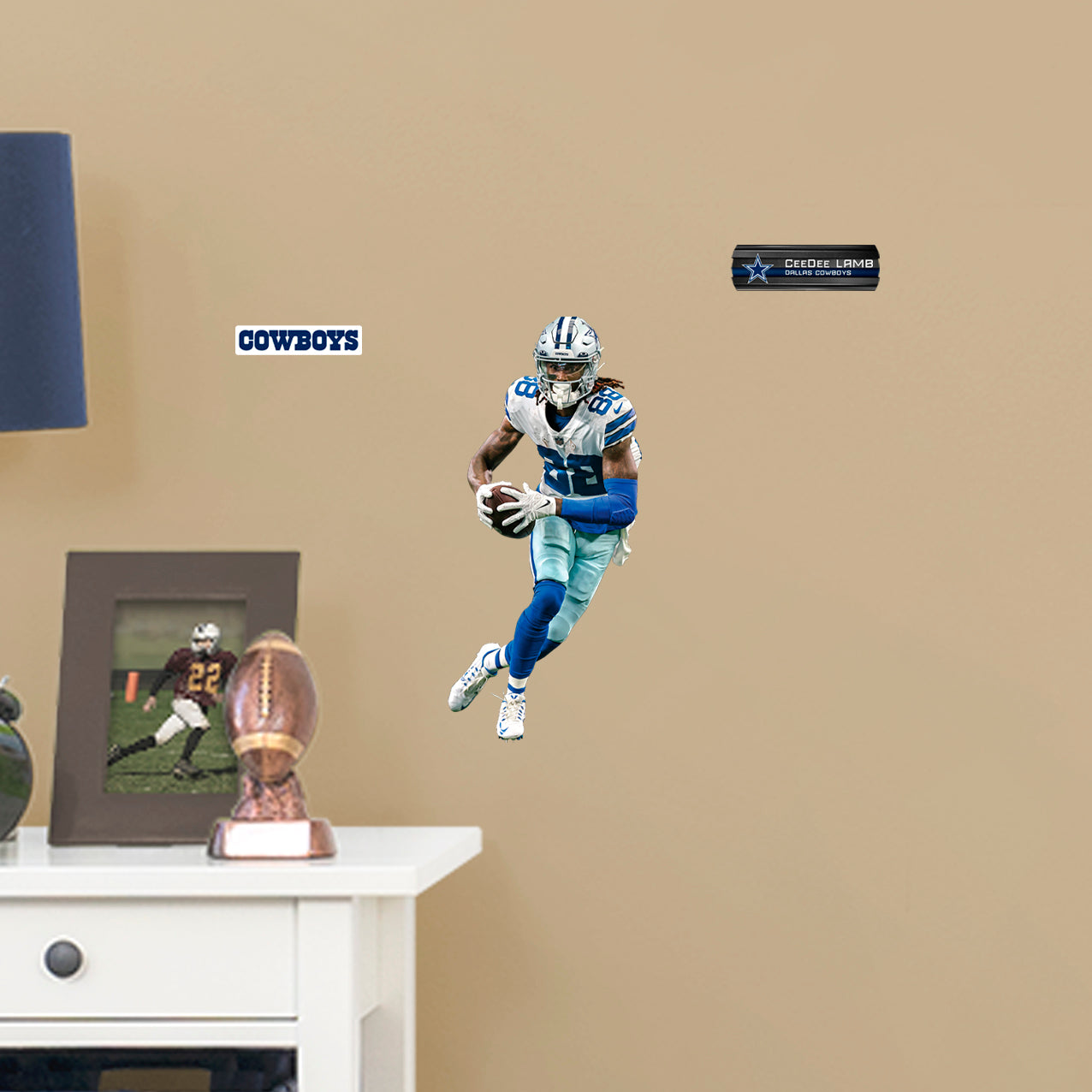 Dallas Cowboys: CeeDee Lamb 2022 - NFL Removable Adhesive Wall Decal Giant Athlete +2 Wall Decals 26W x 51H
