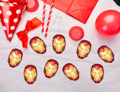 Sheet of 9 - Avengers: IRON MAN Mini   Cardstock Cutout  - Officially Licensed Marvel    Big Head