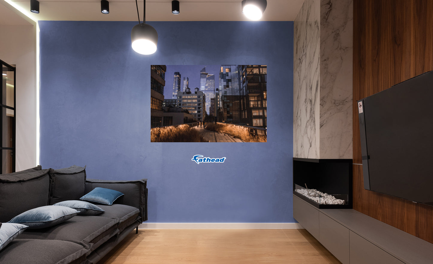 Generic Scenery:  Night Lights Poster        -   Removable     Adhesive Decal