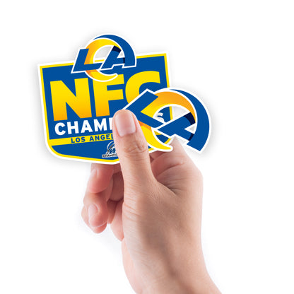 Sheet of 5 -Los Angeles Rams:  2022 NFC Champions Logo Minis        - Officially Licensed NFL Removable     Adhesive Decal