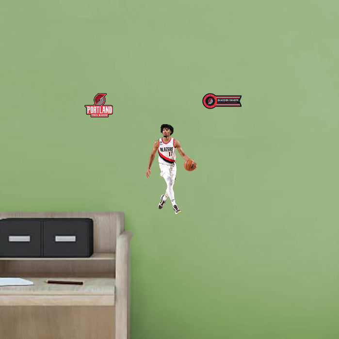 Portland Trail Blazers: Shaedon Sharpe - Officially Licensed NBA Removable Adhesive Decal