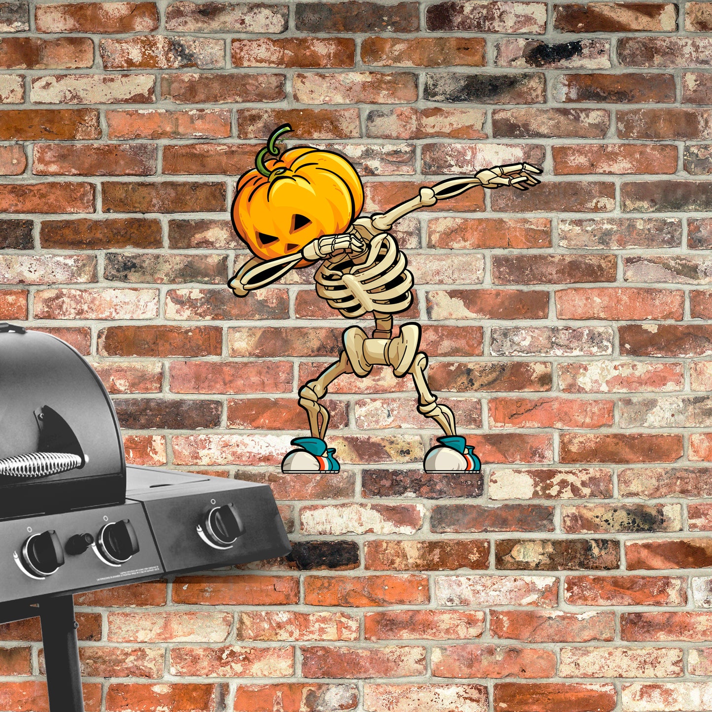 Halloween: Pumpkin Skeleton Dabbing Alumigraphic        -      Outdoor Graphic