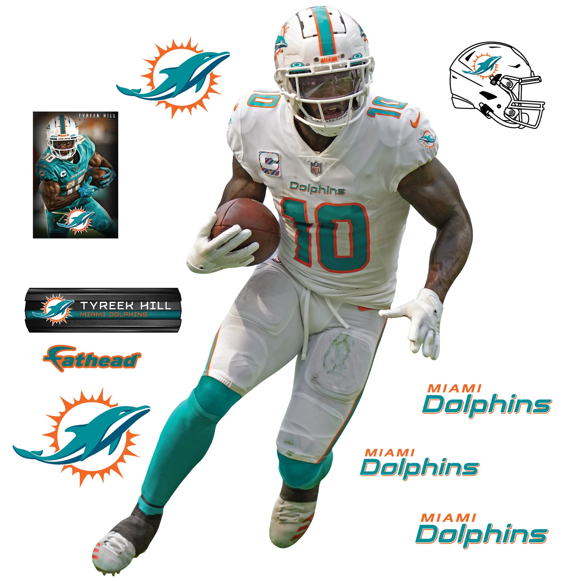 Miami Dolphins: Tyreek Hill 2022 White Jersey - Officially Licensed NF –  Fathead