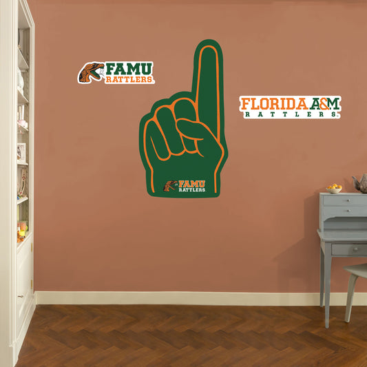 Florida A&M Rattlers:    Foam Finger        - Officially Licensed NCAA Removable     Adhesive Decal