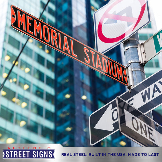 Baltimore Orioles Steel Street Sign-MEMORIAL STADIUM