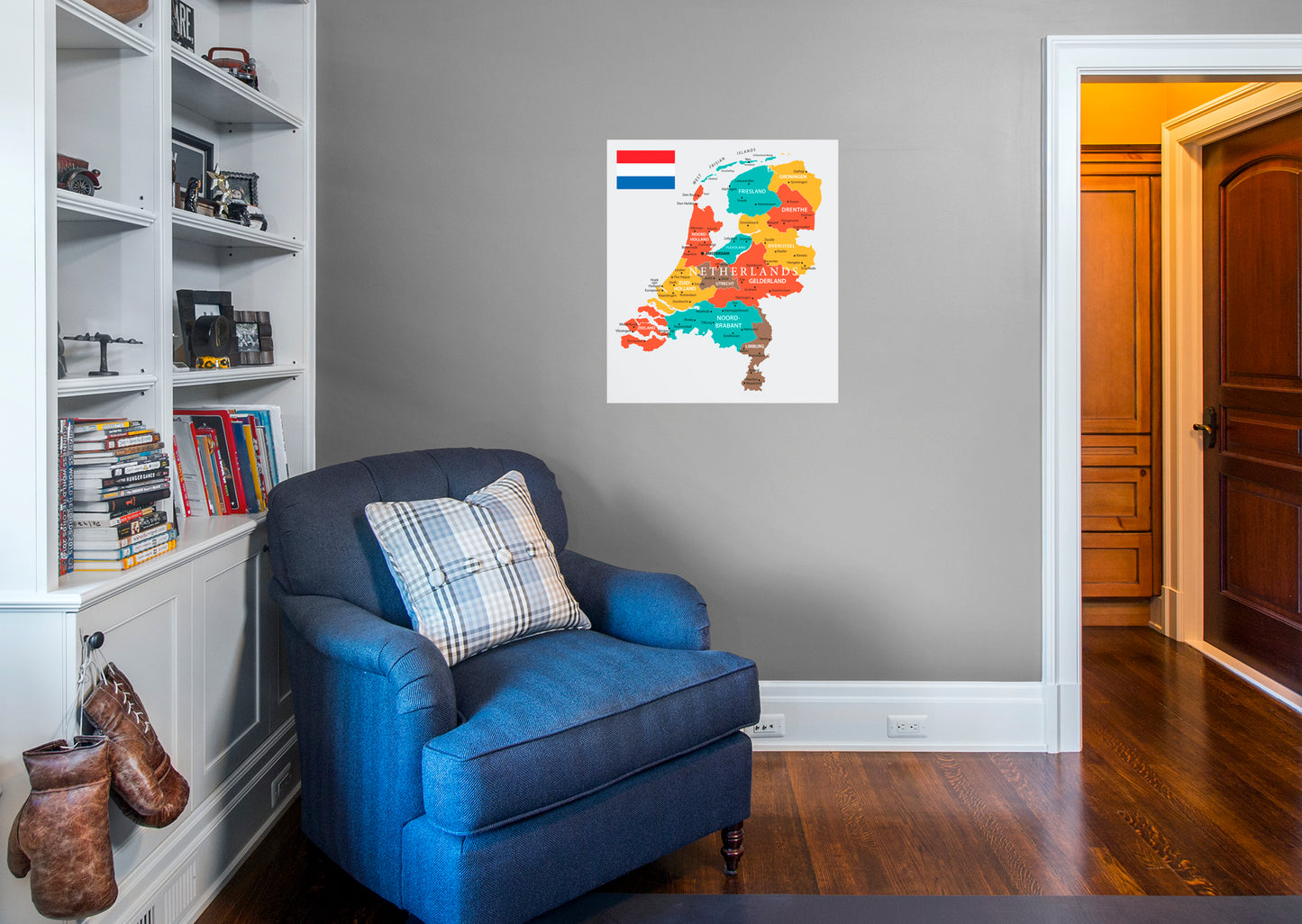 Maps of Europe: Netherlands Mural        -   Removable Wall   Adhesive Decal