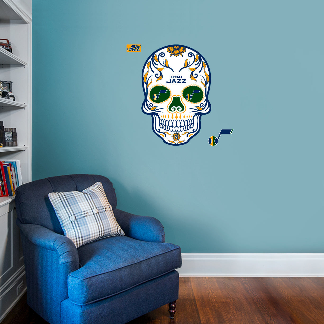 Utah Jazz: Skull - Officially Licensed NBA Removable Adhesive Decal