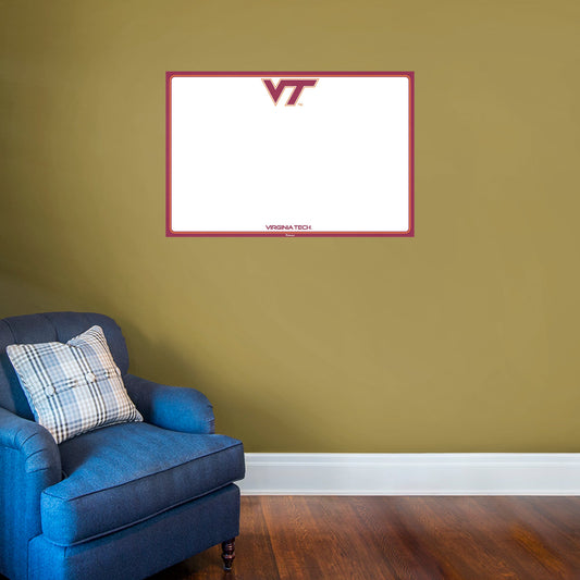 Virginia Tech Hokies: Dry Erase White Board - Officially Licensed NCAA Removable Adhesive Decal