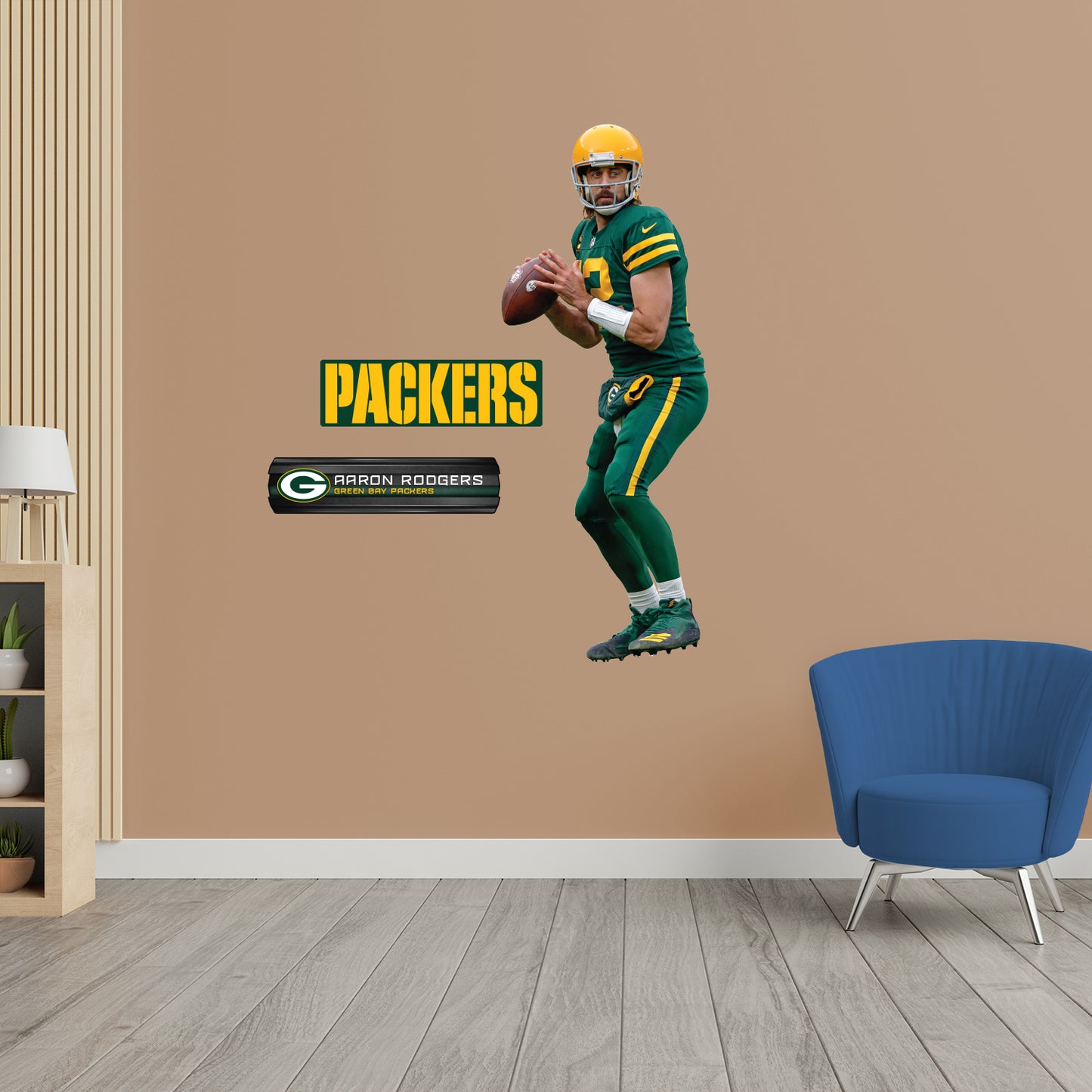 Green Bay Packers: Aaron Rodgers 2021 Throwback        - Officially Licensed NFL Removable     Adhesive Decal