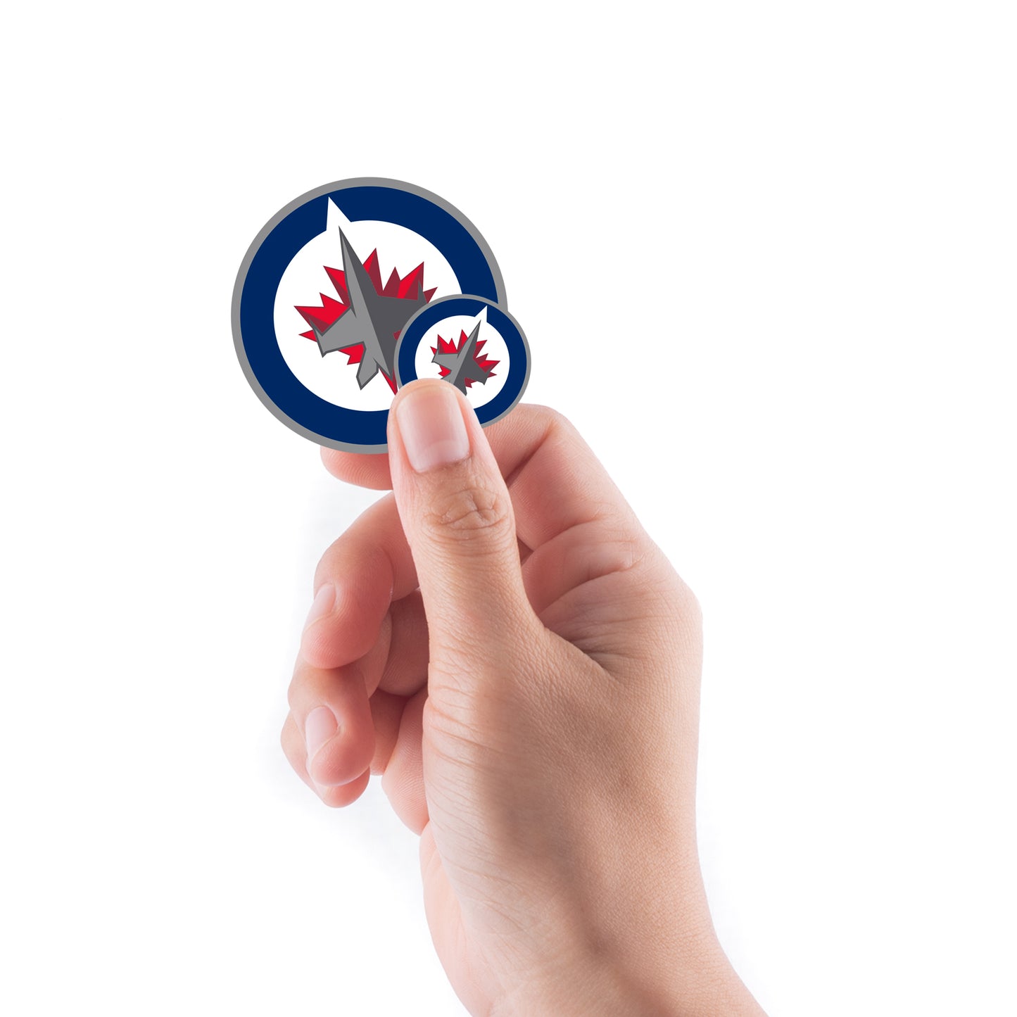 Sheet of 5 -Winnipeg Jets:  2021 Logo Minis        - Officially Licensed NHL Removable    Adhesive Decal
