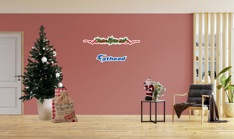 Christmas: Holly Leaves Icon - Removable Adhesive Decal