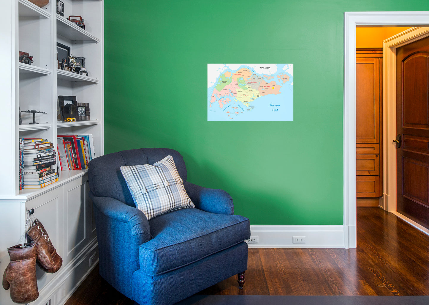 Maps of Asia: Singapore Mural        -   Removable Wall   Adhesive Decal