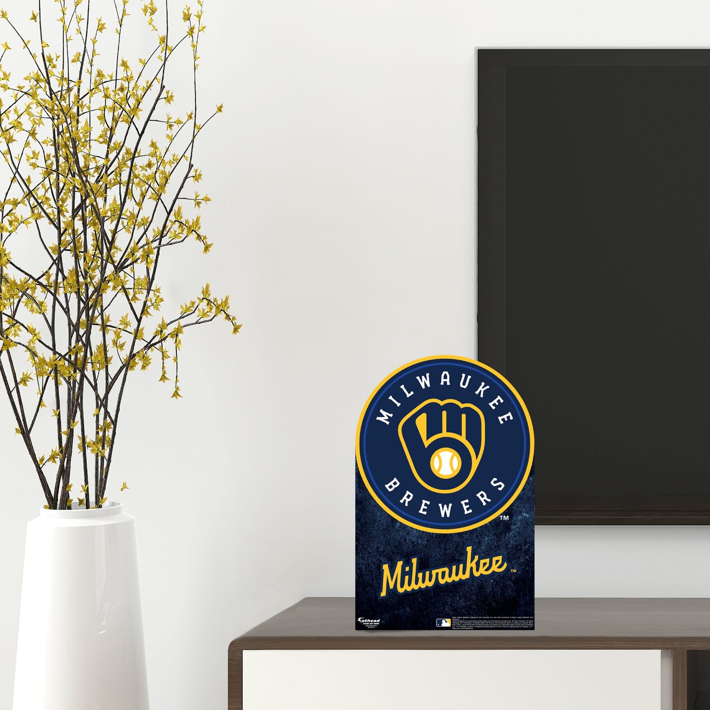 Milwaukee Brewers: Logo Mini Cardstock Cutout - Officially Licensed MLB Stand Out