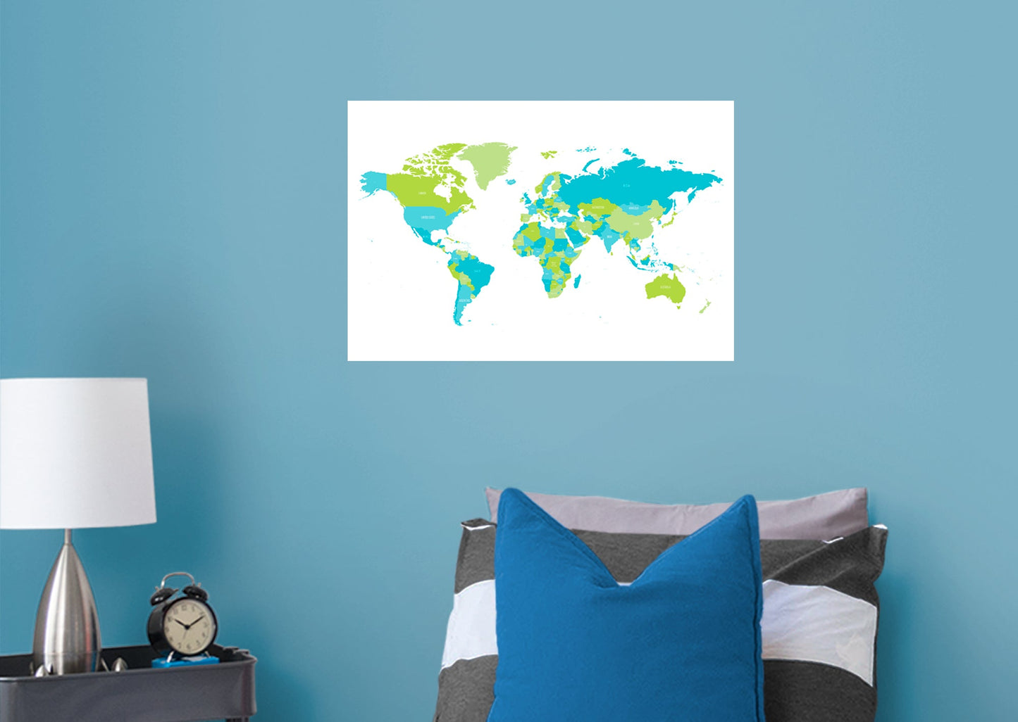 World Maps:  World States Map Mural        -   Removable Wall   Adhesive Decal