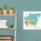 Maps: Asia Pastel Mural        -   Removable Wall   Adhesive Decal