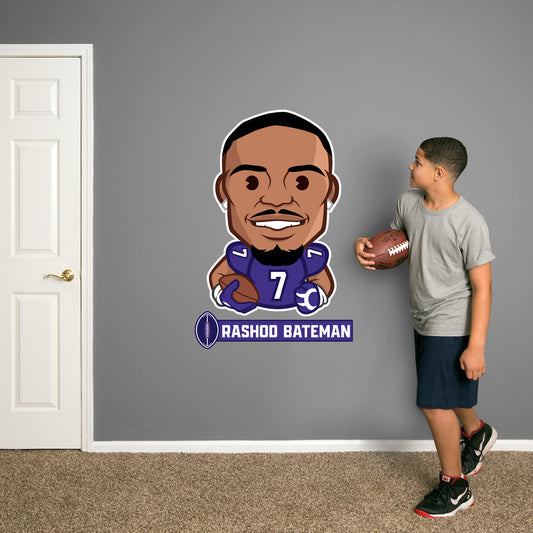 Baltimore Ravens: Rashod Bateman  Emoji        - Officially Licensed NFLPA Removable     Adhesive Decal