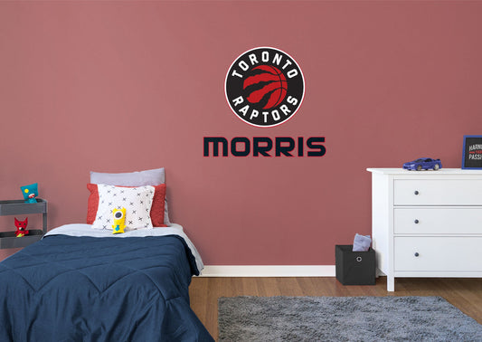 Toronto Raptors:   Stacked Personalized Name Black Text PREMASK        - Officially Licensed NBA Removable Wall   Adhesive Decal