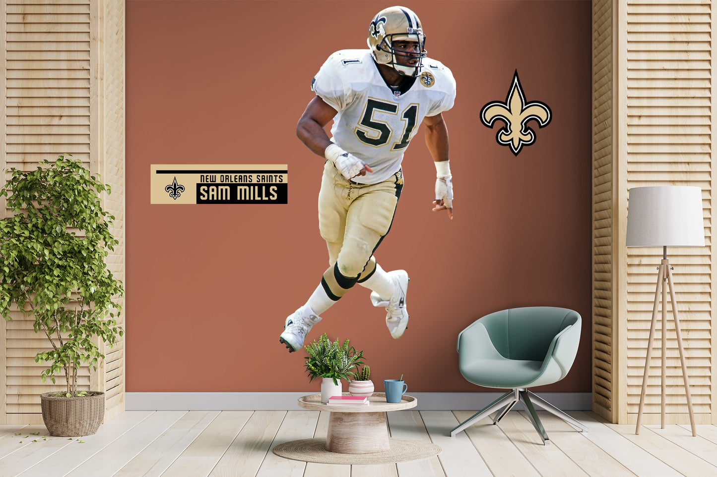New Orleans Saints: Sam Mills  Legend        - Officially Licensed NFL Removable     Adhesive Decal