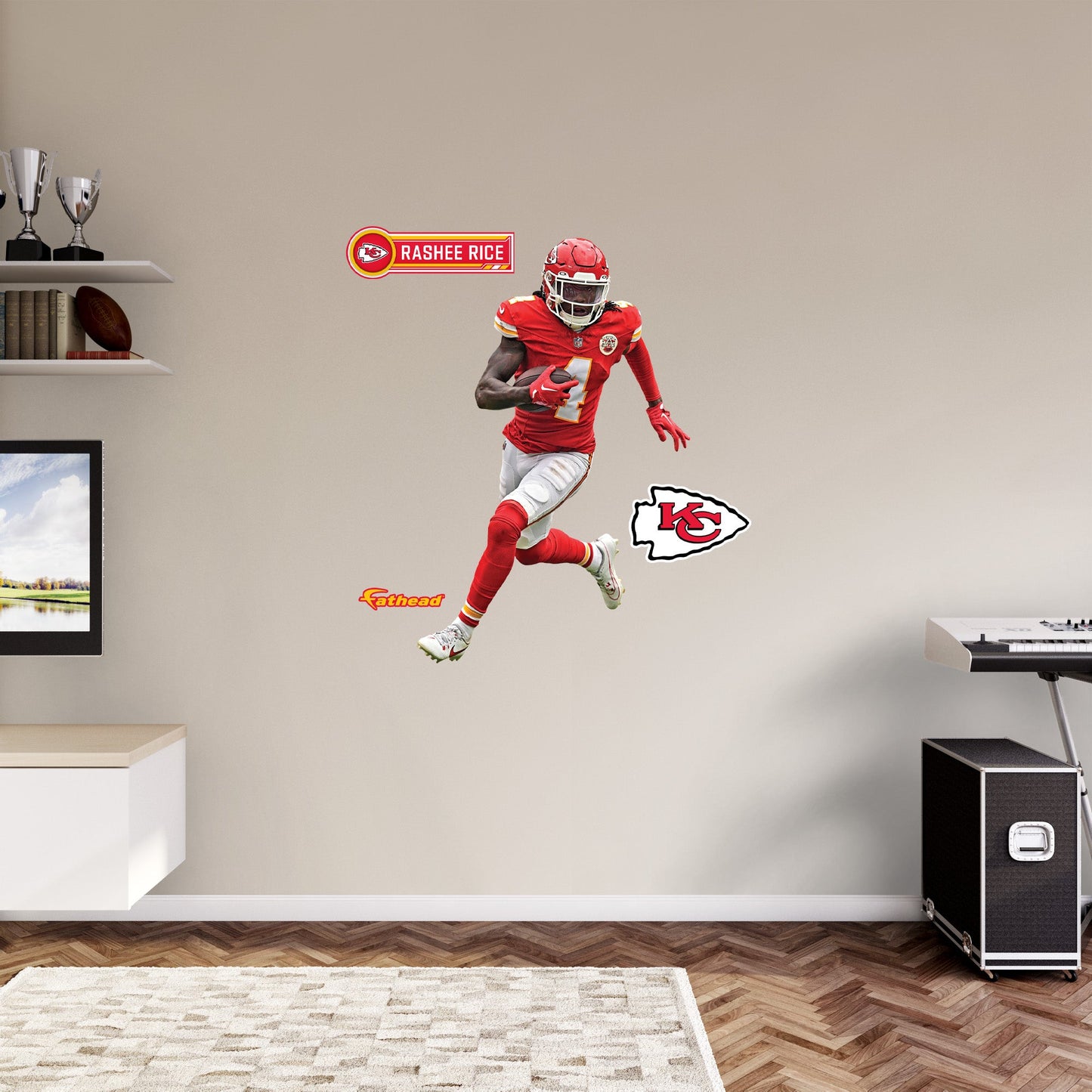 Kansas City Chiefs: Rashee Rice         - Officially Licensed NFL Removable     Adhesive Decal
