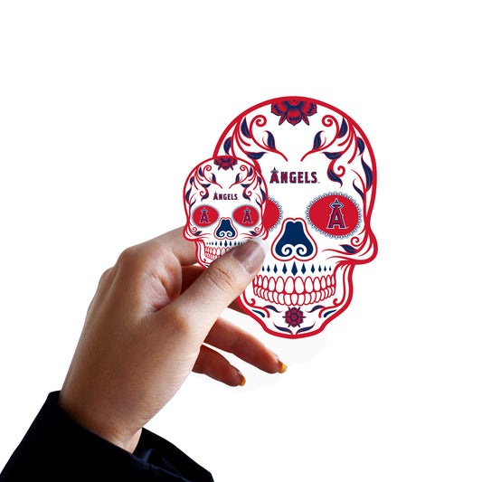 Sheet of 5 -Los Angeles Angels:   Skull Minis        - Officially Licensed MLB Removable     Adhesive Decal