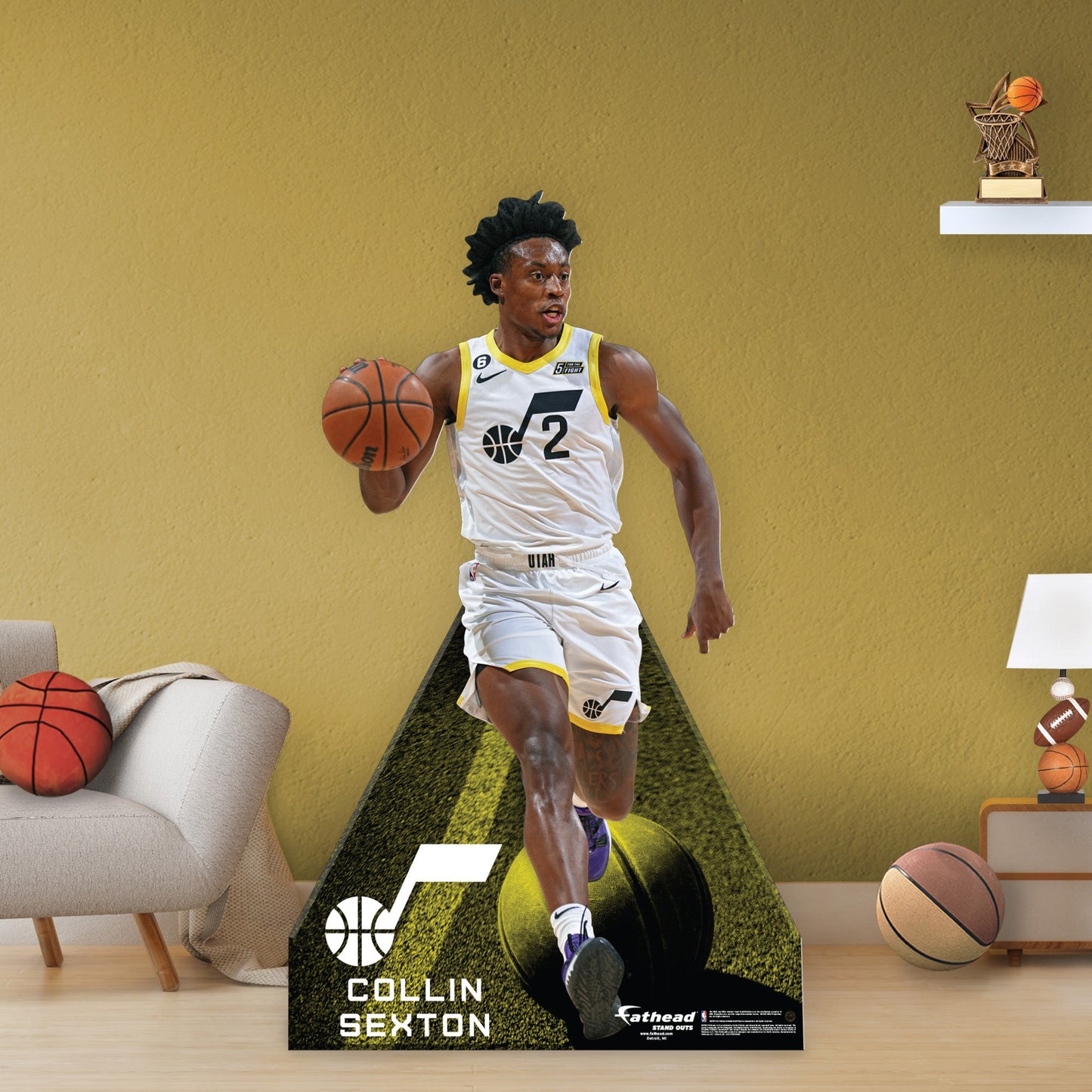 Utah Jazz: Collin Sexton Life-Size Foam Core Cutout - Officially Licensed NBA Stand Out