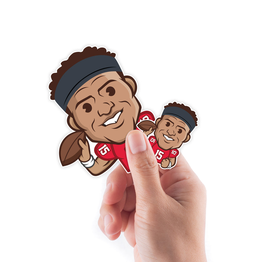 Patrick Mahomes II - 5 Emoji Minis (Mixed Sizes) - Official NFLPA - Kansas City Chiefs - Reusable Vinyl Decals