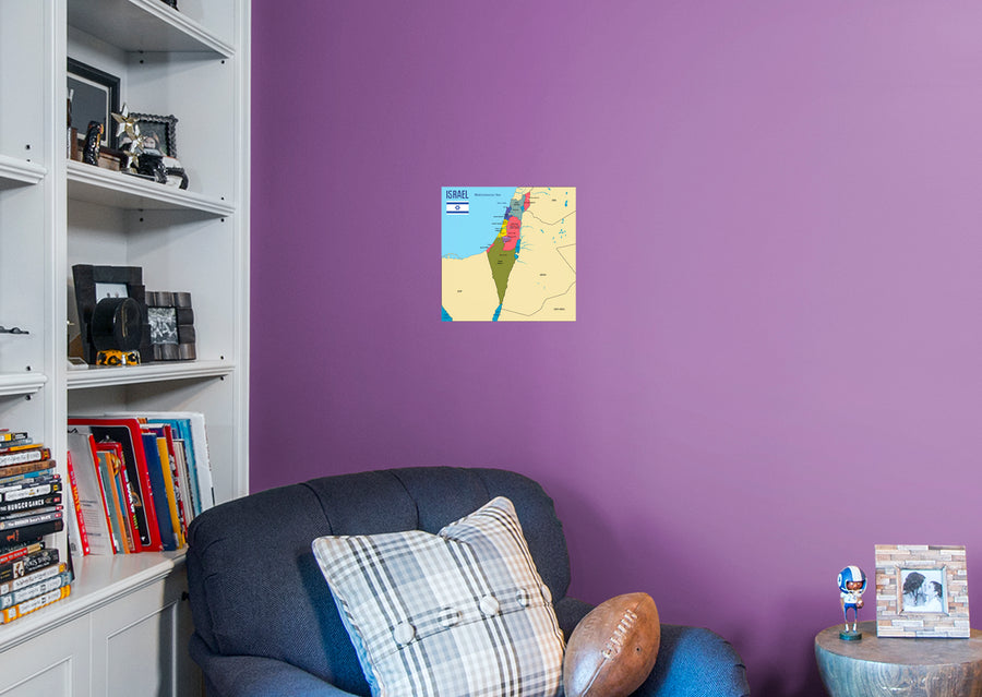 Maps of Asia: Israel Mural        -   Removable Wall   Adhesive Decal