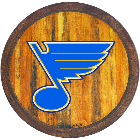 Download St Louis Blues Logo In Wood Wallpaper