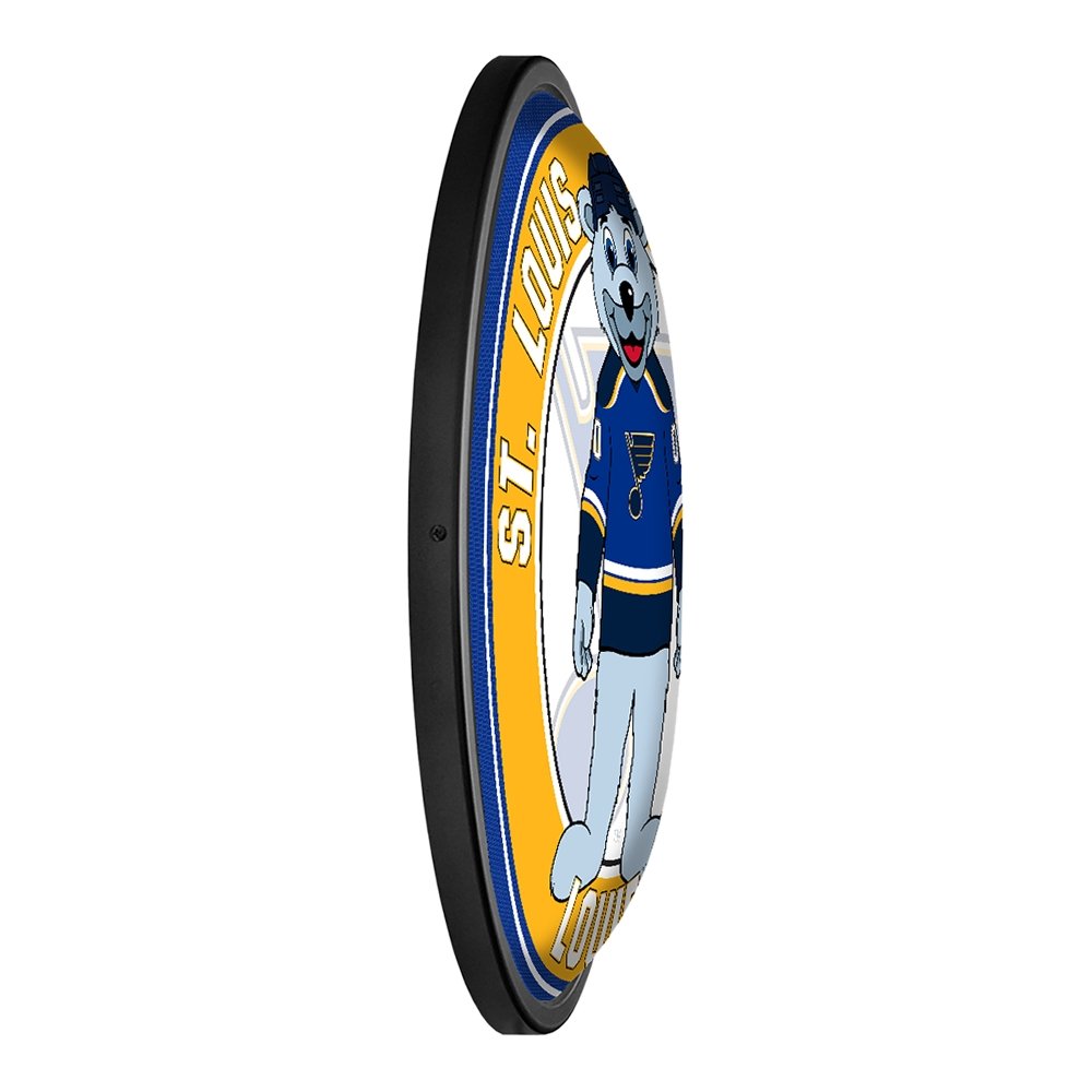 St. Louis Blues: Louie - Round Slimline Lighted Wall Sign - The Fan-Brand
