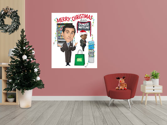 The Office: Michael Scott, Stanley Merry Christmas Mural        - Officially Licensed NBC Universal Removable     Adhesive Decal