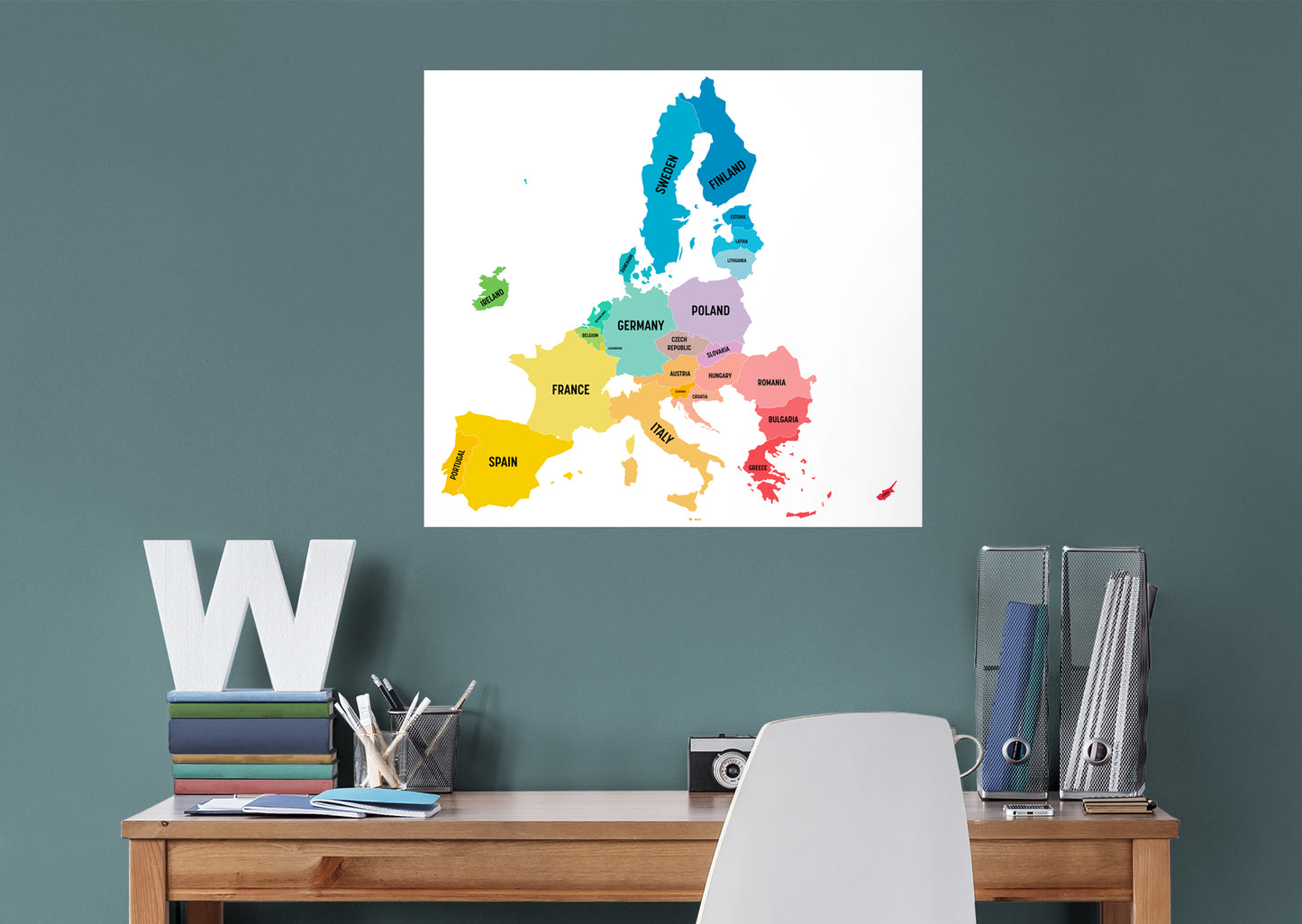 Maps of Europe: Hungary Mural - Removable Wall Adhesive Decal