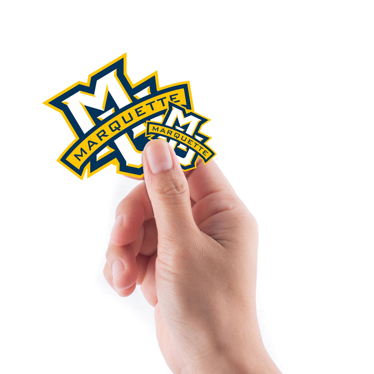 Sheet of 5 -Marquette U: Marquette Golden Eagles 2021 Logo Minis        - Officially Licensed NCAA Removable    Adhesive Decal