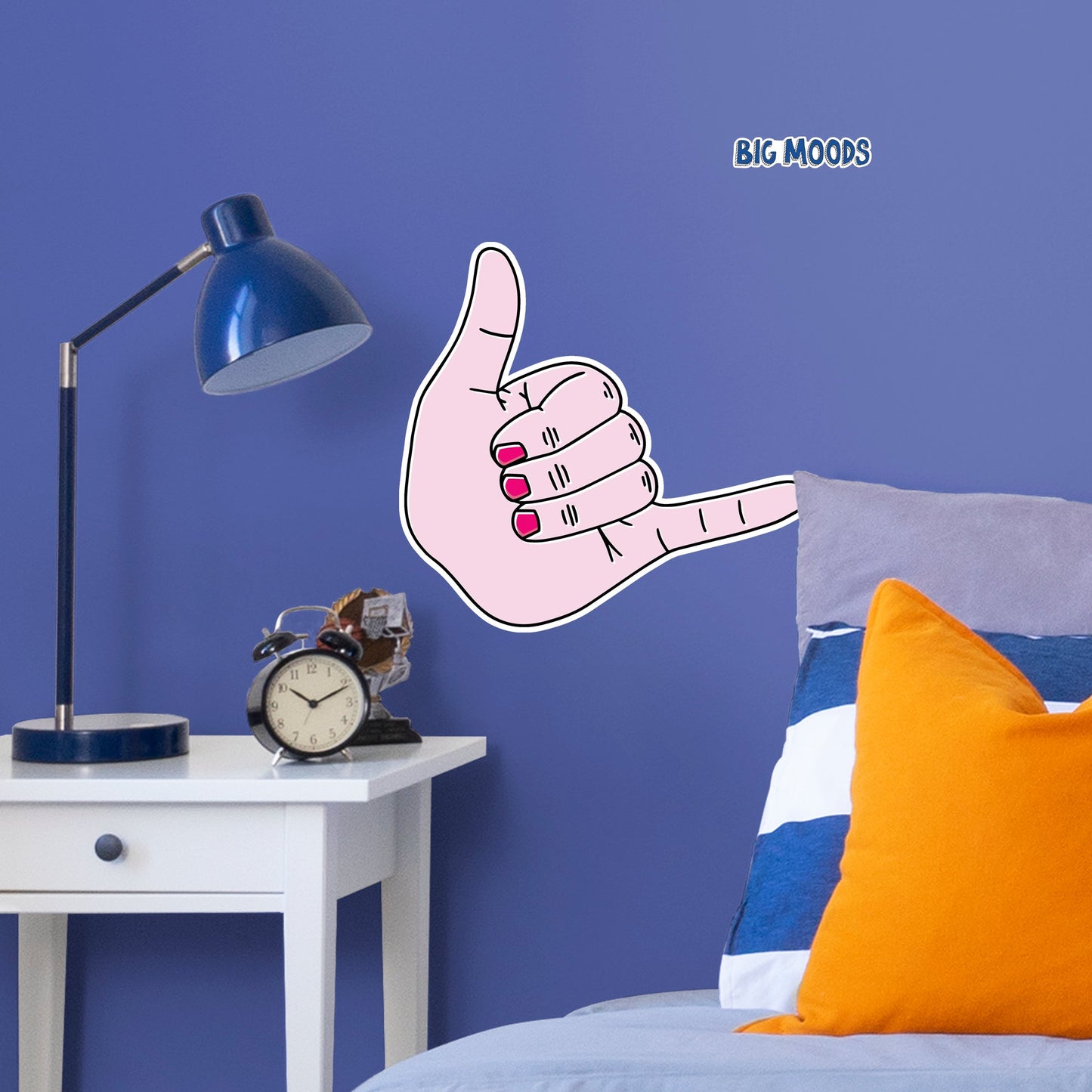 Hang Loose Gesture (Pink)        - Officially Licensed Big Moods Removable     Adhesive Decal