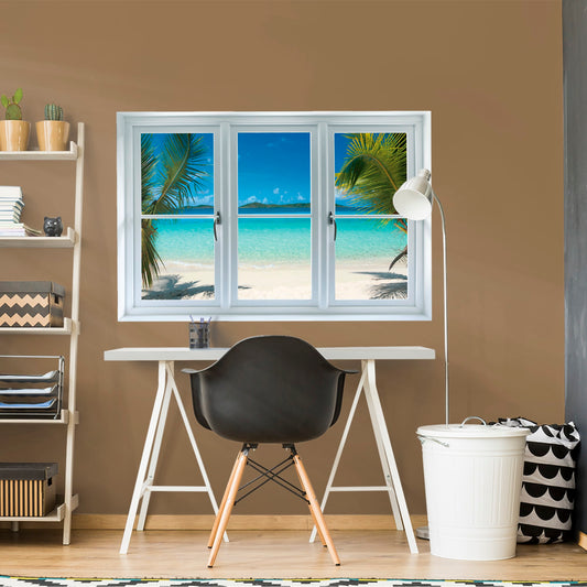 Instant Window: Virgin Islands Beach - Removable Wall Graphic