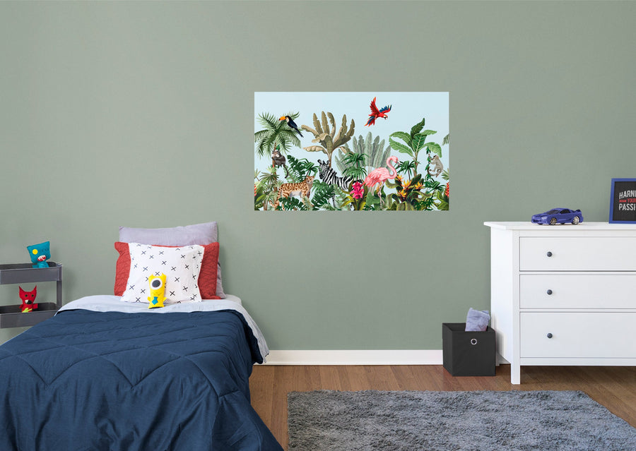 Jungle:  Jungle by Day Mural        -   Removable Wall   Adhesive Decal