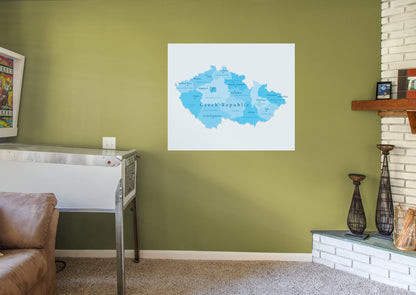 Maps of Europe: Czech Republic Mural        -   Removable Wall   Adhesive Decal