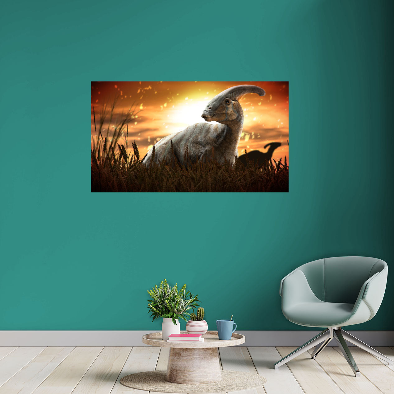 Jurassic World Dominion: Parasaurolophus Sunset Poster - Officially Licensed NBC Universal Removable Adhesive Decal