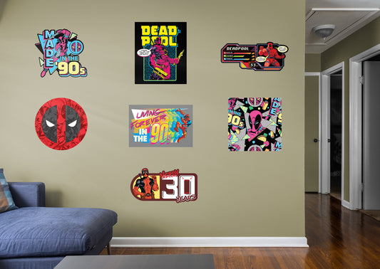 Deadpool:  Nerdy 30 90s Style Collection        - Officially Licensed Marvel Removable Wall   Adhesive Decal