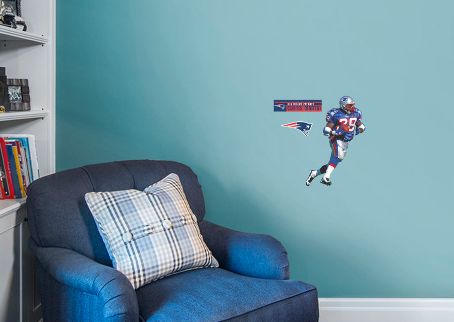 Curtis Martin - RealBig Legend Collection - Official NFL - New England Patriots - Reusable Vinyl Wall Decals