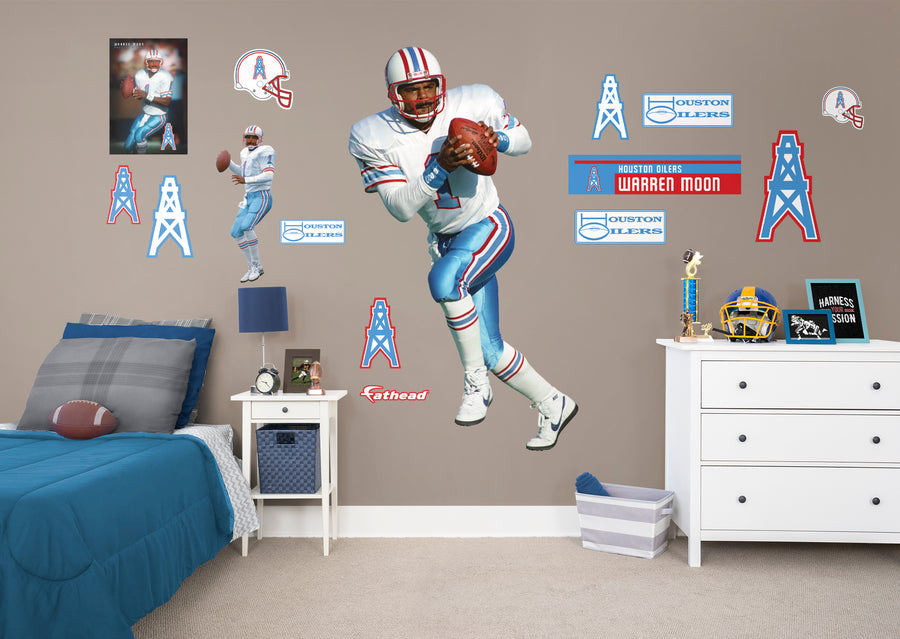 Warren Moon - RealBig Legend Collection - Official NFL - Houston Oilers - Reusable Vinyl Wall Decals