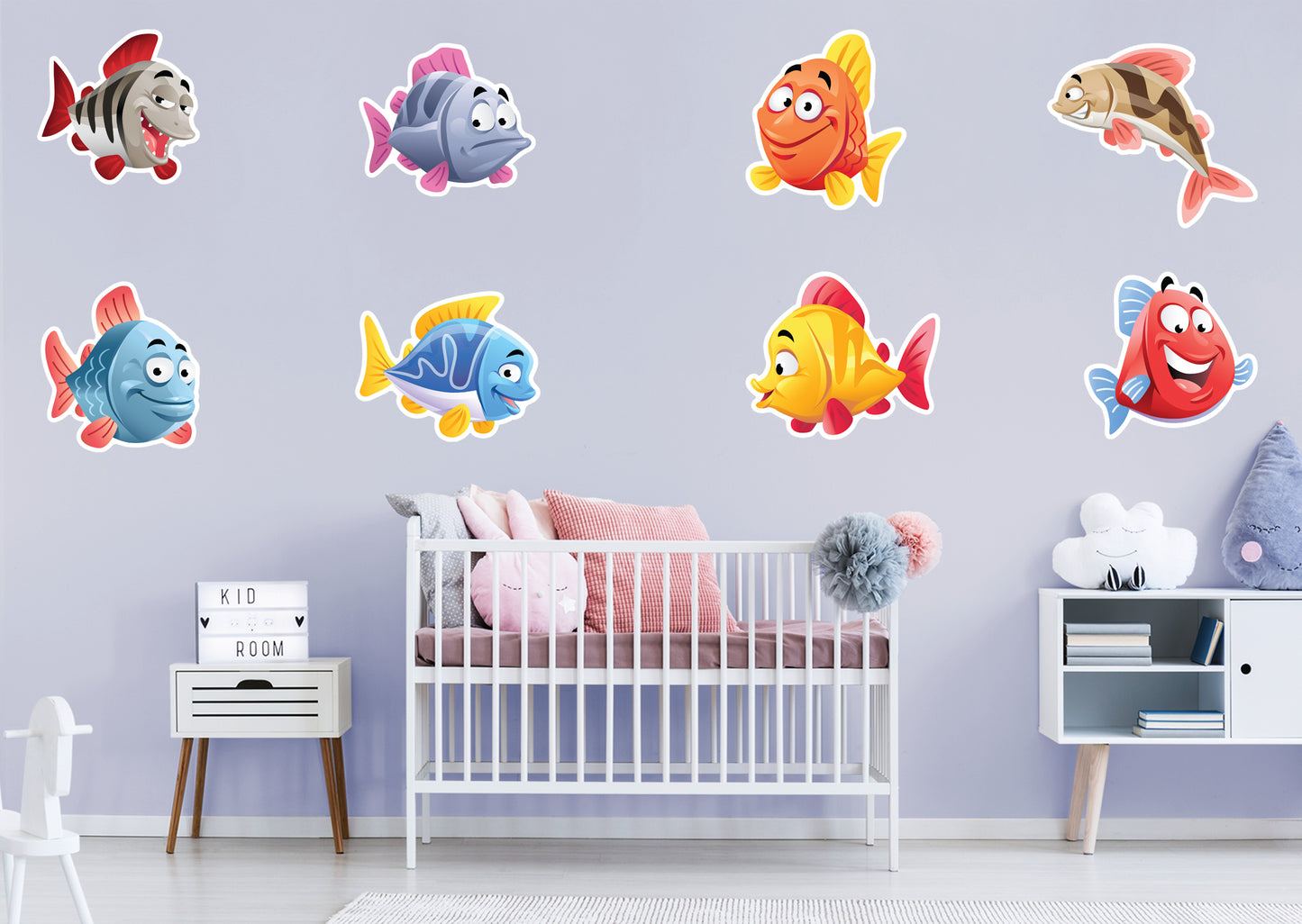 Nursery:  Fish Family Collection        -   Removable Wall   Adhesive Decal