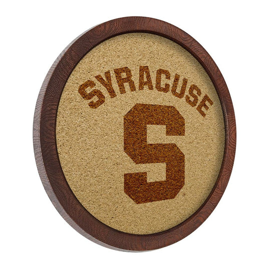 Syracuse Orange: Logo - "Faux" Barrel Framed Cork Board - The Fan-Brand