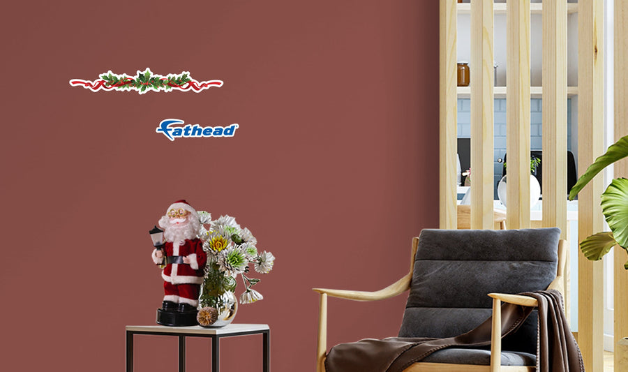 Christmas: Holly Leaves Icon - Removable Adhesive Decal
