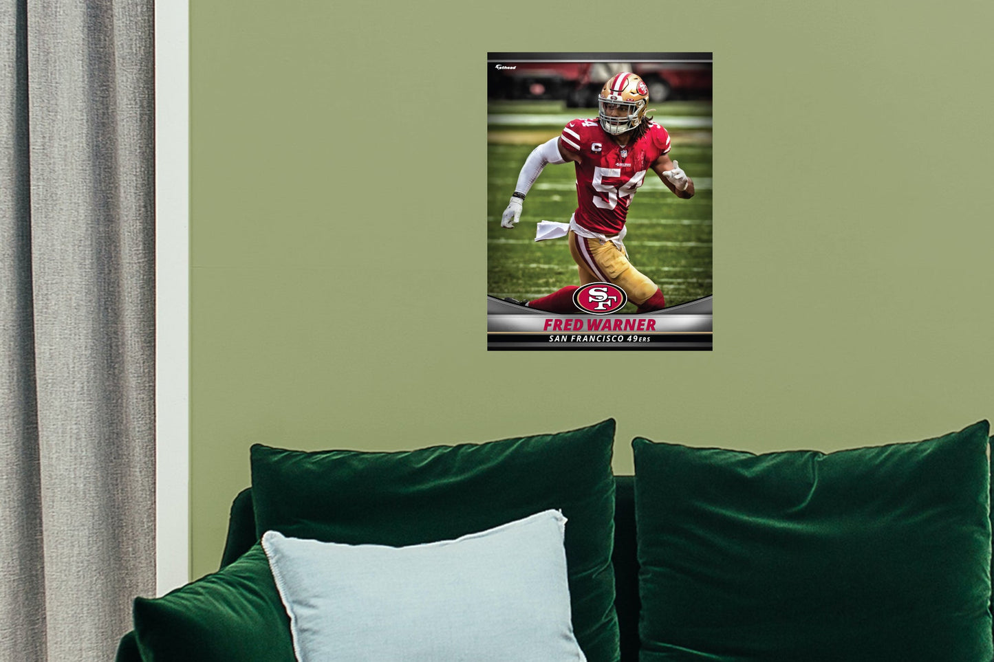 San Francisco 49ers: Fred Warner  GameStar        - Officially Licensed NFL Removable     Adhesive Decal