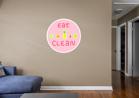 Eat Clean Fruit        - Officially Licensed Big Moods Removable     Adhesive Decal