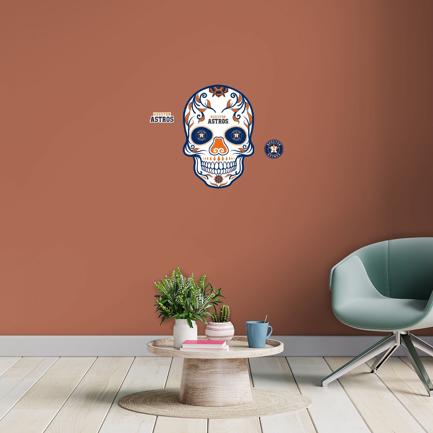 Houston Astros: Skull - Officially Licensed MLB Removable Adhesive Decal