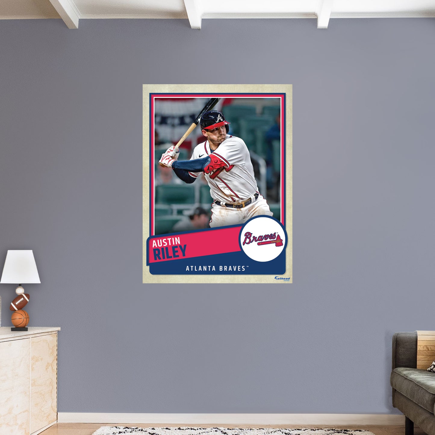 Atlanta Braves: Austin Riley  Poster        - Officially Licensed MLB Removable     Adhesive Decal