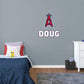 Los Angeles Angels: Los Angeles Angels Stacked Personalized Name White Text PREMASK - Officially Licensed MLB Removable Adhesive Decal