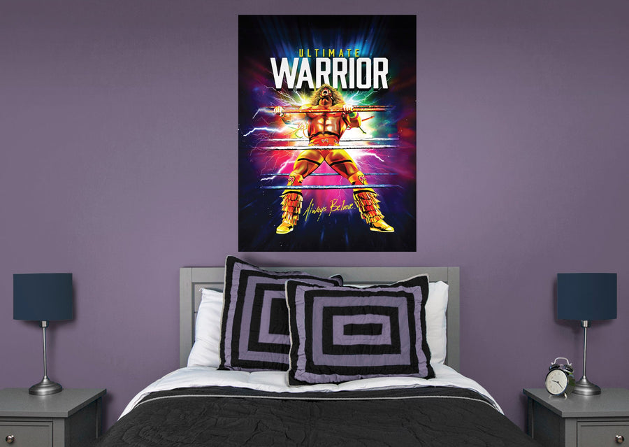 Ultimate Warrior - Peel & Stick Poster - Official WWE - Reusable Vinyl Wall Decal